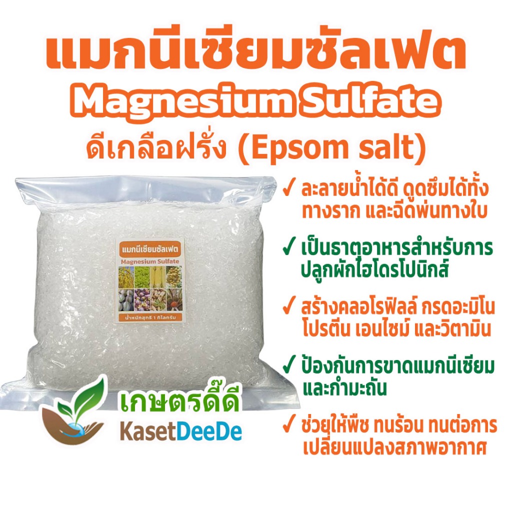 แมกนีเซียมซัลเฟต 300G/1KG Magnesium Sulfate Epsom salt ดีเกลือฝรั่ง แม่ปุ๋ยไฮโดรโปรนิกส์