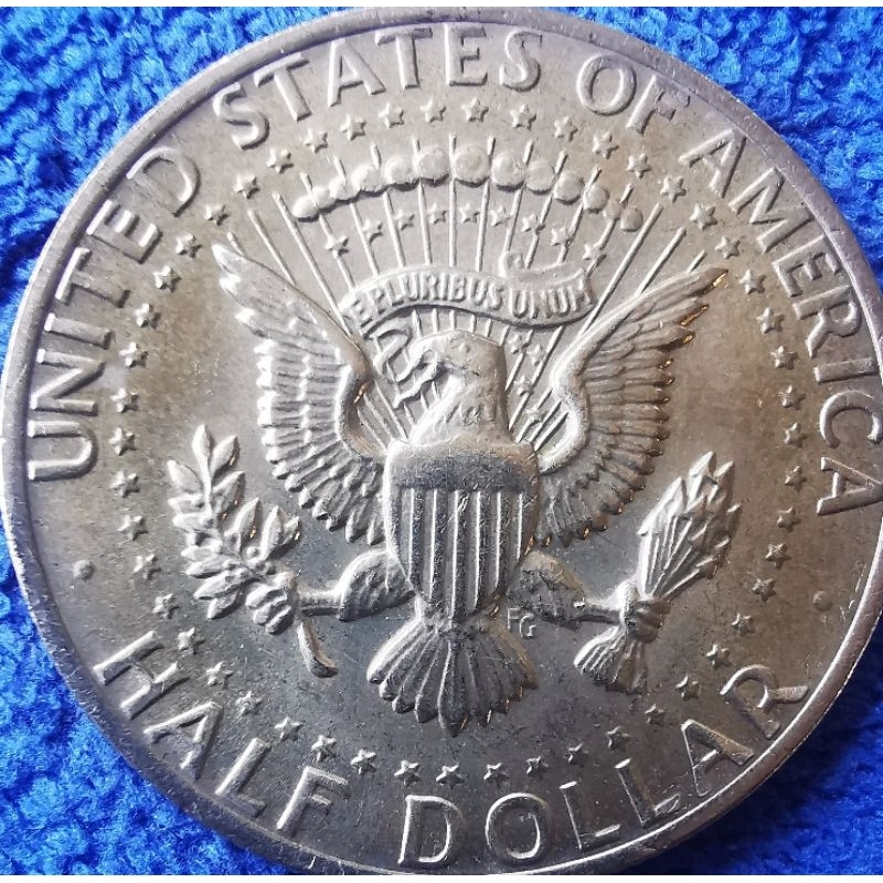 เหรียญ​สหรัฐอเมริกา​ USA, 1/2 Dollar, (Kennedy), #487, ใช้แล้ว