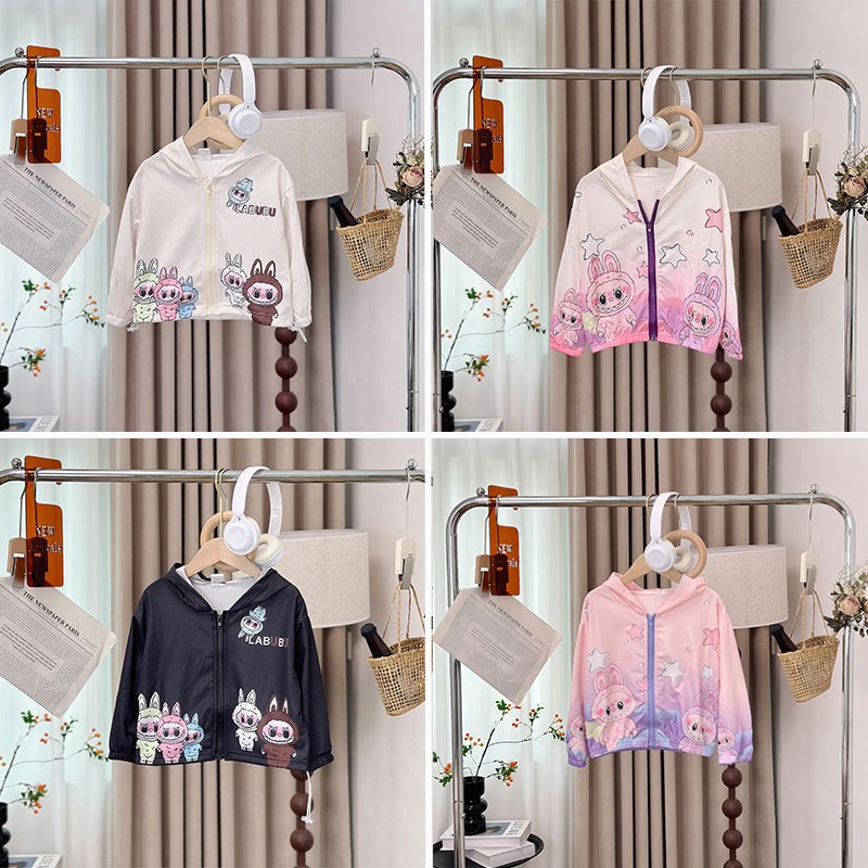 PRINCESS KESLI เสื้อแขนยาวแจ็กเก็ตลูกสาว มีฮู้ด ลายลาบูบู้ เสื้อคลุมเด็กน่ารัก สไตล์เกาหลี 2-11 ปี