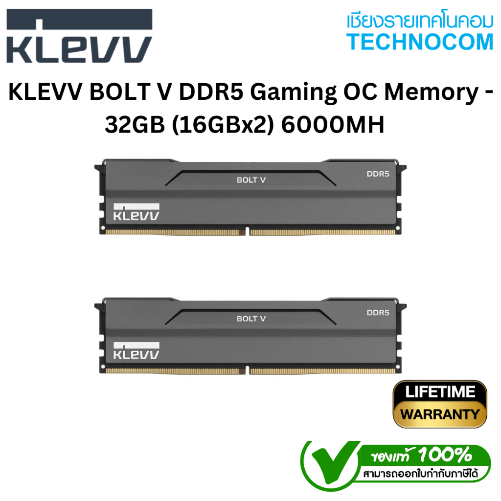 KLEVV BOLT V DDR5 Gaming OC Memory - 32GB (16GBx2) 6000MH CL : 28-36-36-76
