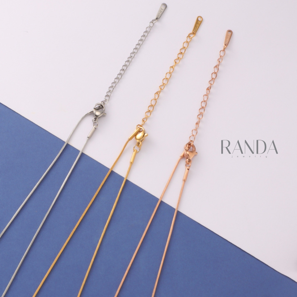 Randa สร้อยเปล่าสไตล์ยุโรป สีเงิน สีทอง สีพิ้งโกล สแตนเลสแท้ โดนน้ำหอม อาบน้ำ ออกกำลังกาย ลงทะเลได้ ไม่ลอก ไม่ดำ