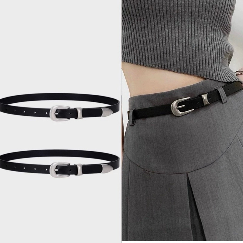 [พร้อมส่ง] เข็มขัดแฟชั่นย้อนยุค เข็มขัดเท่ๆหนังPU M946