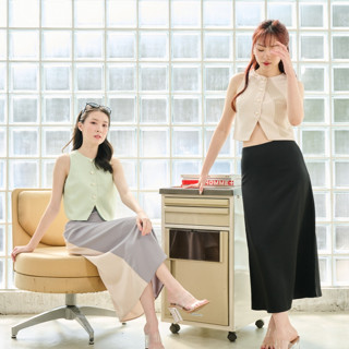 SHUUXME Sandy skirt (กระโปรงยาวมีซับใน) มี 3 สีค่ะ