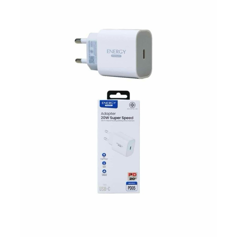 หัวชาร์จ 20W Power Adapter PD05 Power delivery Energy Premium หัวชาร์จ Type-C