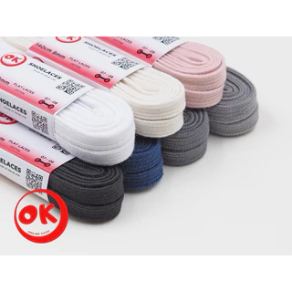 เชือกรองเท้า (1คู่) Ok Shoelaces เนื้อผ้า Cotton 100% เนื้อนุ่ม หนา ไม่เป็นขุย พร้อมส่งในไทย