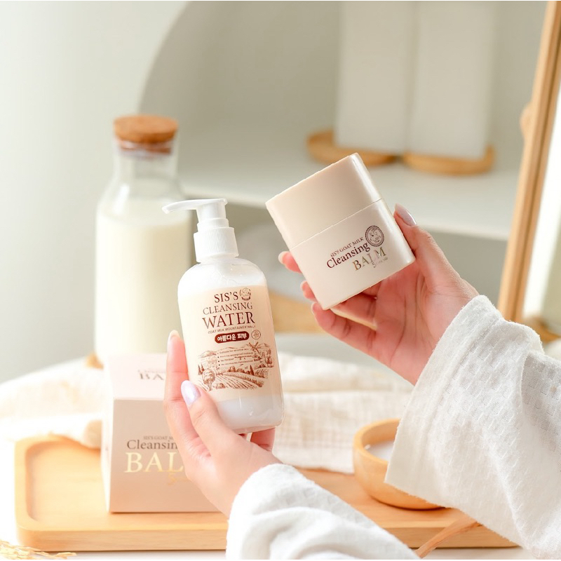 ใหม่! Sis’s Cleansing Water // Blam 5Ceramide คลีนซิ่งนมแพะ บาล์มนมแพะ ลดปัญหาสิว ลบเมคอัพหมดจด ลดสิว ( 3 ใจ )