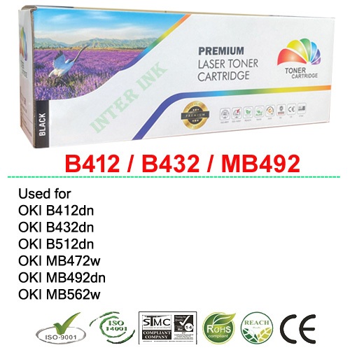 ตลับหมึก OKI B412 / B432 / MB492 (สีดำ) Color Box