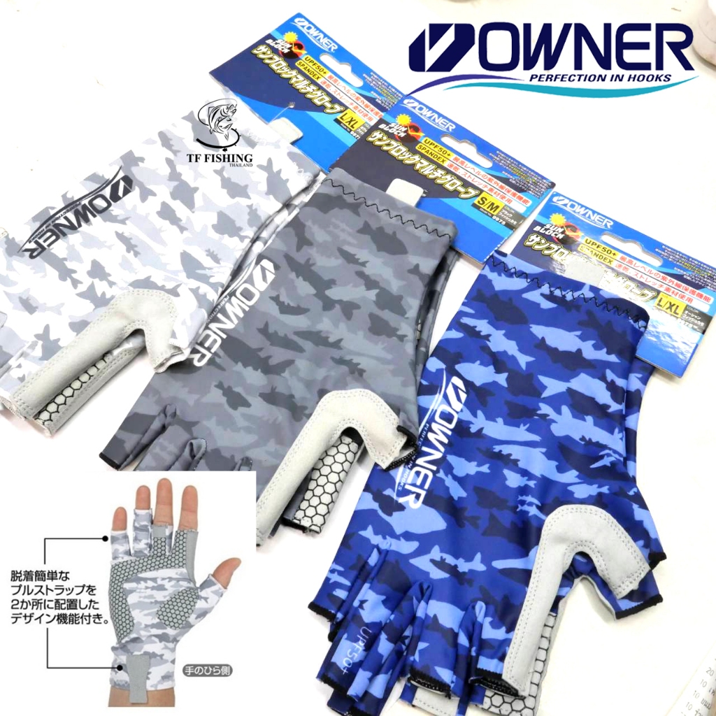 ถุงมือตกปลา OWNER Size L/XL (21-23.5cm.) แบบตัด 5 นิ้ว