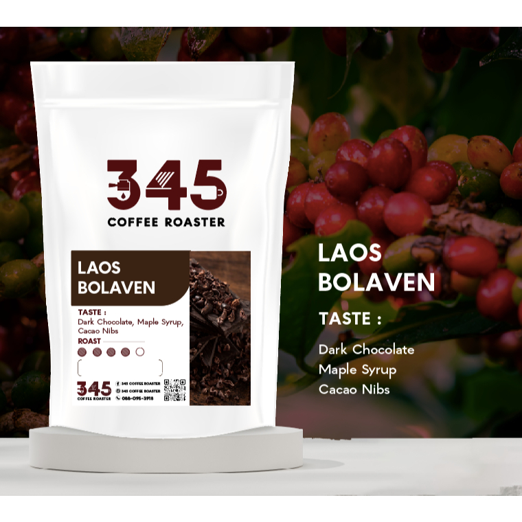เมล็ดกาแฟคั่ว Laos Bolaven คั่วกลางเข้ม