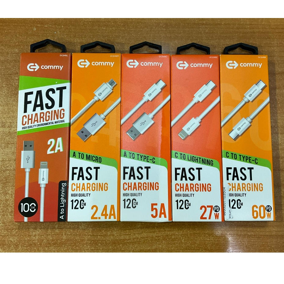 COMMY สายชาร์จรุ่น DC249X, รุ่น DC249Z, รุ่น DC249L, รุ่น DC249C, รุ่น DC249M สินค้ามีประกัน