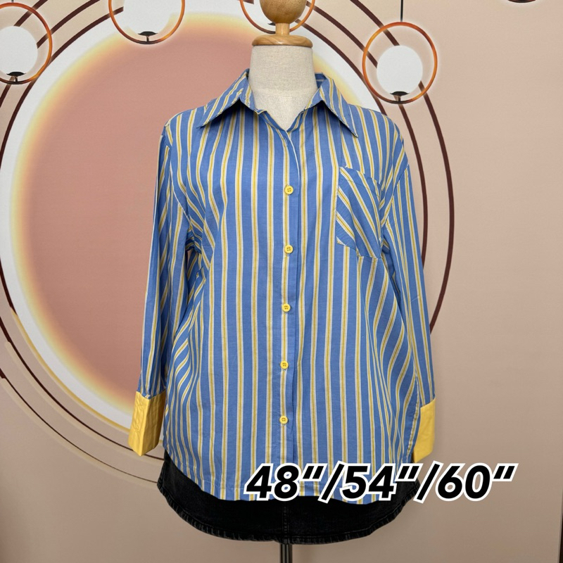 Goodly เสื้อเชิ๊ตริ้ว ผ้าสวย มีไซส์ 48“/54”/60“