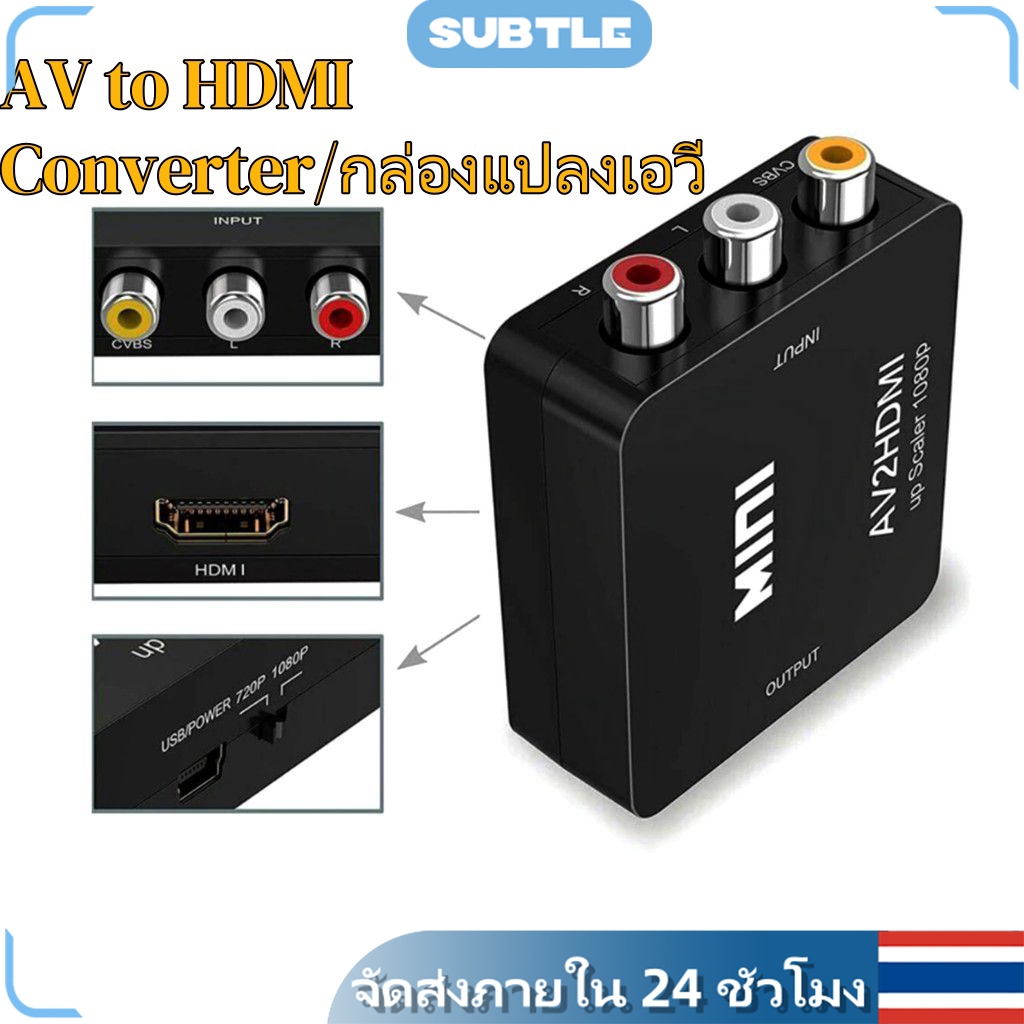 HDMI to AV Converter (1080P) แปลงสัญญาณภาพและเสียงจาก HDMI เป็น AV ณภาพและเสียงจาก AV เป็น HDMI / RC