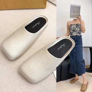 D399 รองเท้าแตะแบบสวม สีพื้นเรียบ พร้อมส่ง 3 สี