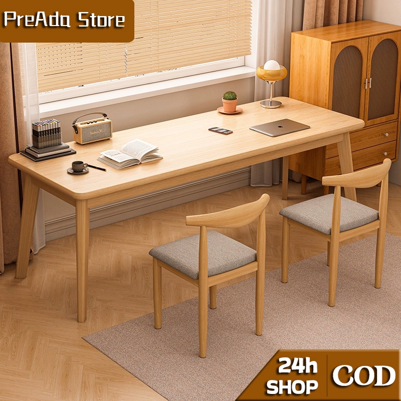 โต๊ะไม้ โต๊ะคอม 100-140cm โต๊ะทํางาน โต๊ะทาน อาหาร ประกอบง่าย