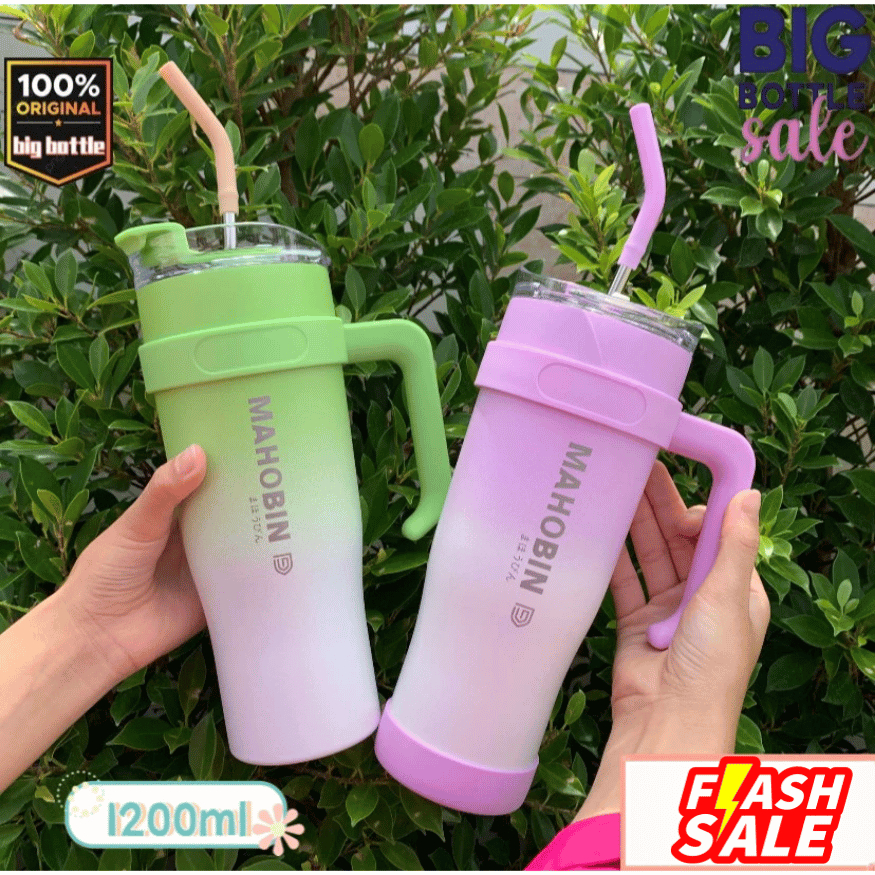 แก้วน้ำ 40oz แก้วเยติเก็บความเย็นมีหูจับ Mahobin 1200ml สแตนเลสแท้ M-3 / DL8901