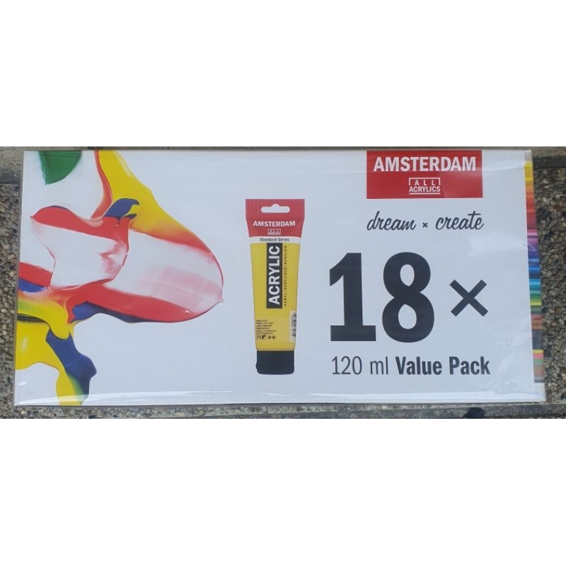 สีอะคริลิค Amsterdam Acrylic colour ขนาด120ml.ชุด 18สี