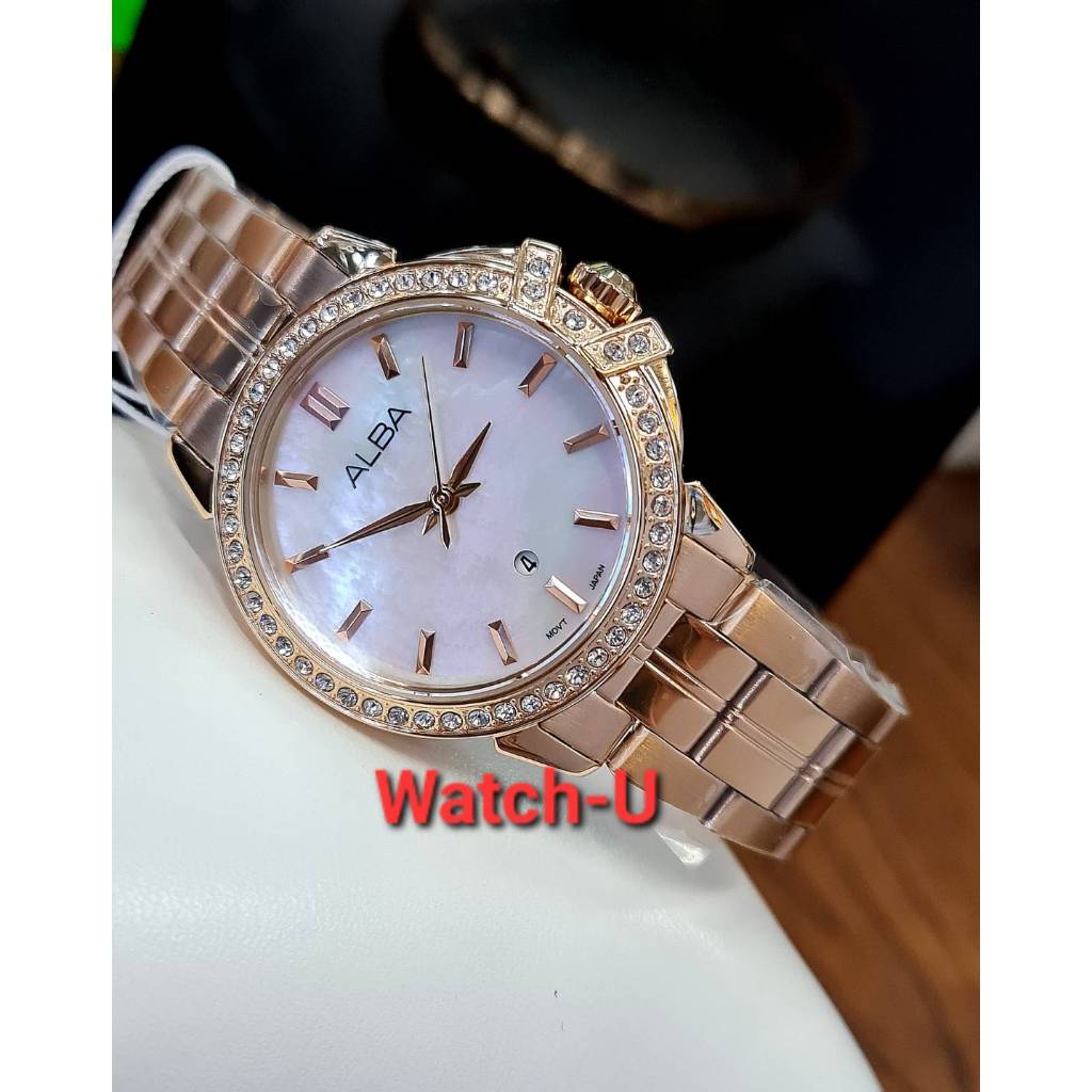 ALBA นาฬิกาข้อมือผู้หญิง Signa Quartz เรือนสีพิงค์โกลด์ รุ่น AH7CW8X AH7CW8X1 AH7CW8