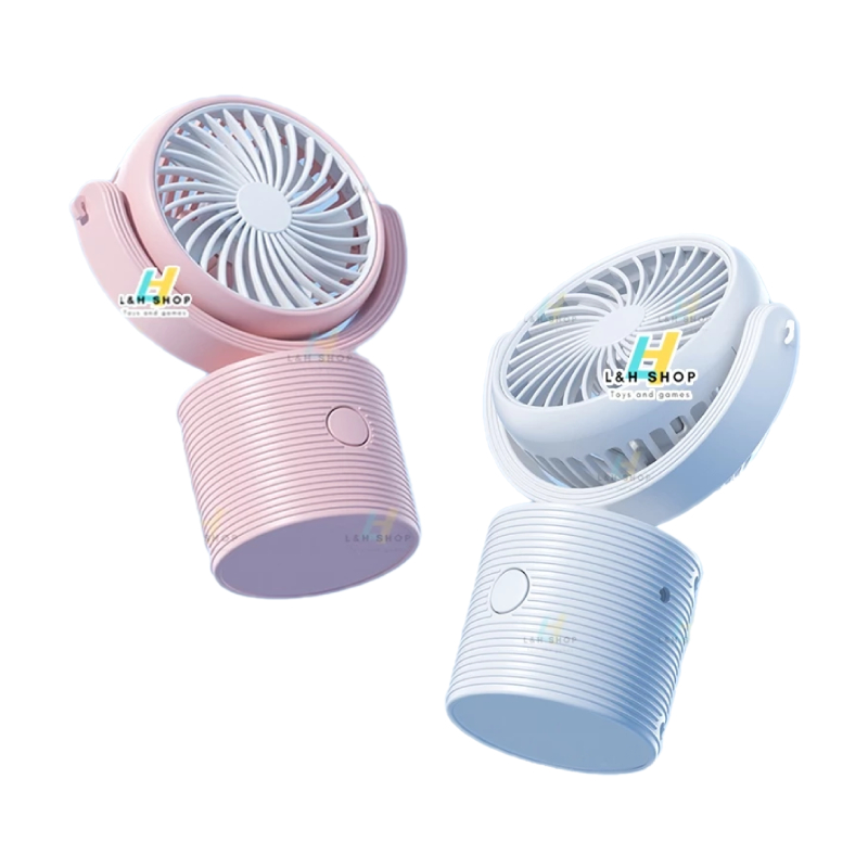 พัดลมพกพา 3in1 แบบชาร์จไฟ ตั้งโต๊ะได้ Mini fan 5V rechargable