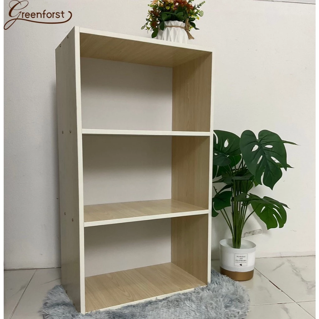 Greenforst ชั้นวางของ ชั้นวางหนังสือ3ชั้น ชั้นวางอเนกประสงค์ รุ่น 101