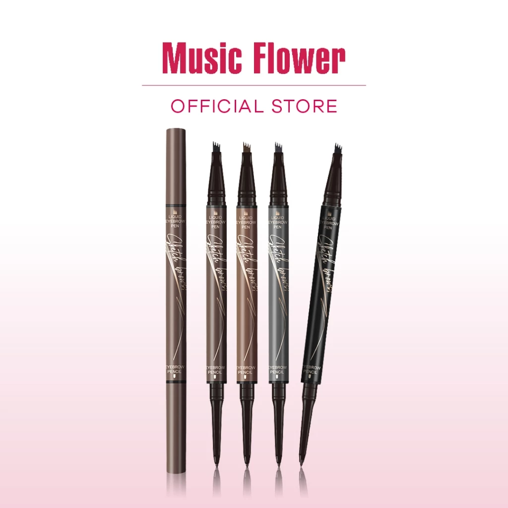 [Music Flower] Sketch Brows ปากกาและดินสอเขียนคิ้วสองด้าน 1.5 มม. สูตร กันน้ำกันเหงื่อ 24 ชม.