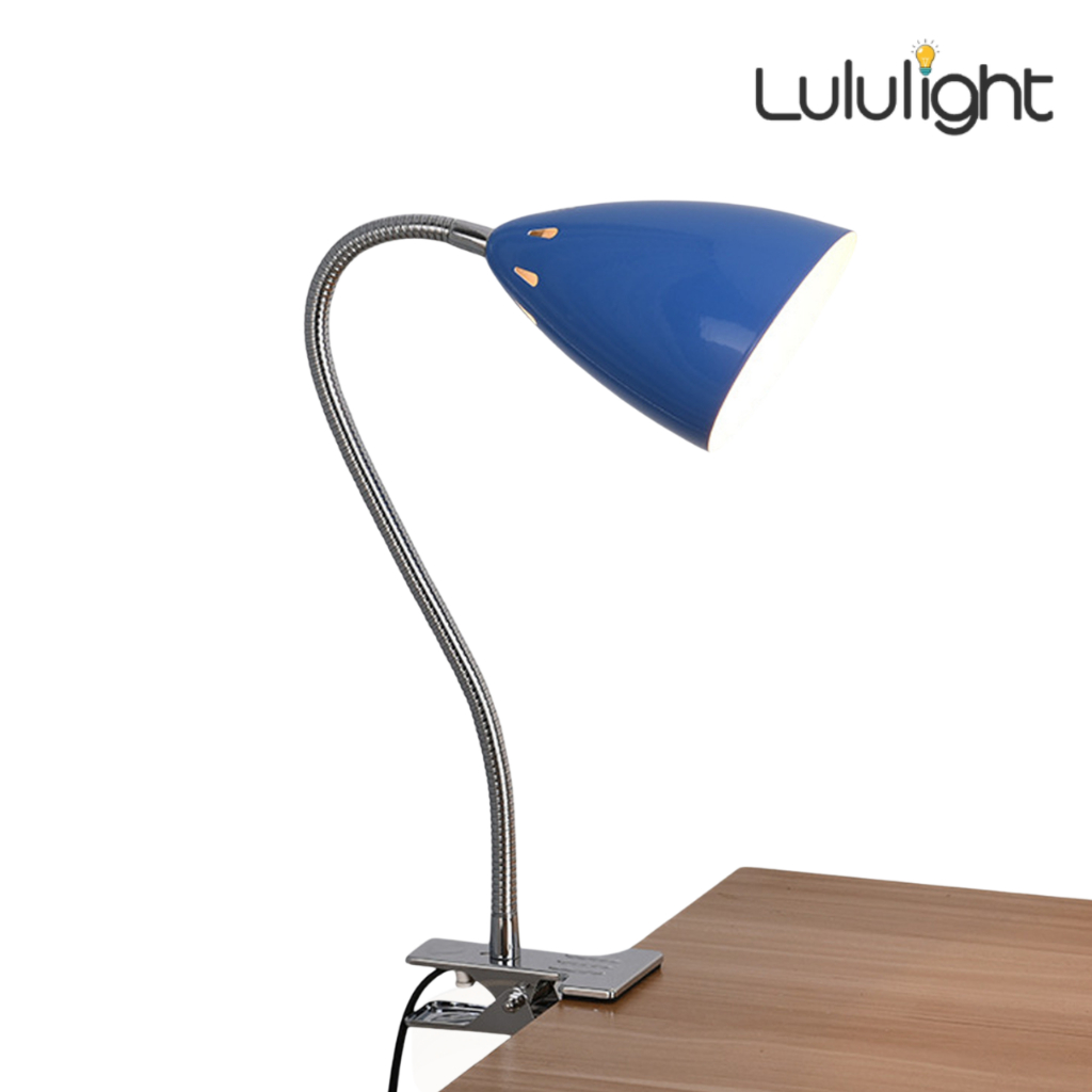 โคมไฟหนีบโต๊ะ ไฟหัวเตียงนอน ไฟขาหนีบ โคมไฟ Clip lamp ปรับโค้งงอได้ มีสวิตซ์ปิด-เปิด ขั้วE27 Lulu Light