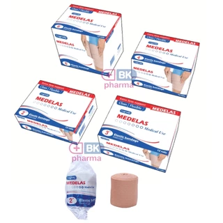 ยกกล่อง 12 ม้วน ผ้าพันเคล็ด ผ้ายืดพันเคล็ค คุณภาพสูง Elastic Bandage Longmed Medelas ผ้าพันแผลแบบยืด ผ้ายืด