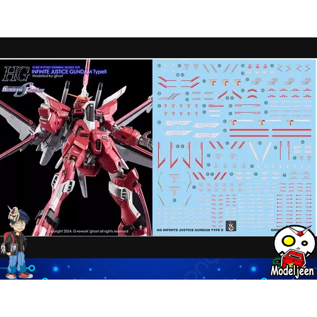 (Ghost Decal) Water Decal 210 HG1/144 Infinite Justice Gundam Type 2