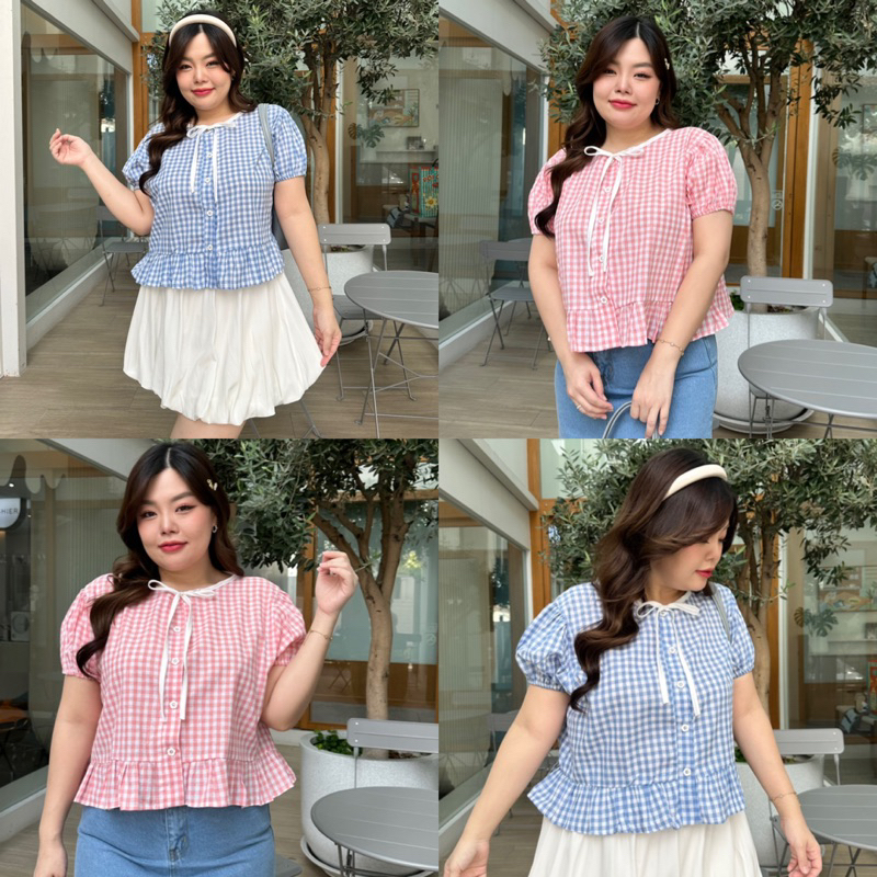 ลดเหลือ 245.- กดโค้ดลด 30% หน้าแอพ Margie Top เสื้อแขนตุ๊กตา ผ้าลาย gingham สุดคิ้วท์