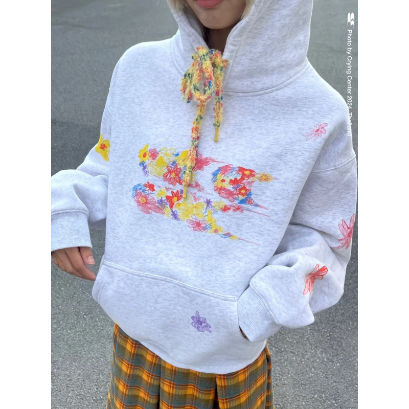 CryingCenter เสื้อกันหนาวแขนยาวฮู้ดดี้ Fallen Flowers Hoodie รูปที่ 7