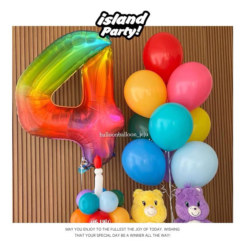 มาใหม่ ลูกโป่งตัวเลข ลูกโป่งฟอยด์ rainbow สีรุ้ง 16"และ32"นิ้วสําหรับตกแต่งงานปาร์ตี้ พร้อมส่งในไทย