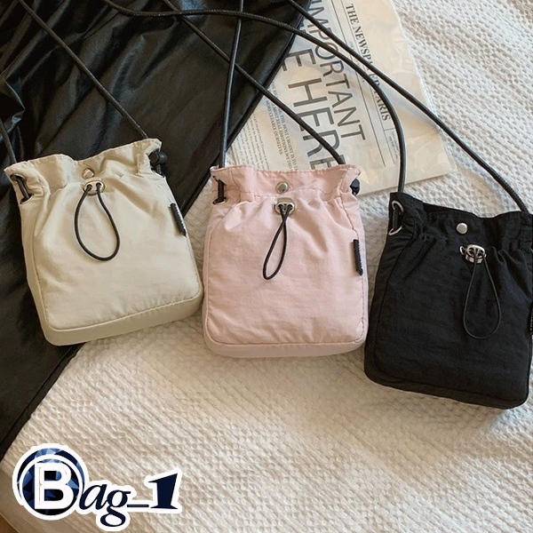 bag_1(BAG2107) กระเป๋าสะพายข้างใบเล็ก ผ้าไนล่อนทรงถุง
