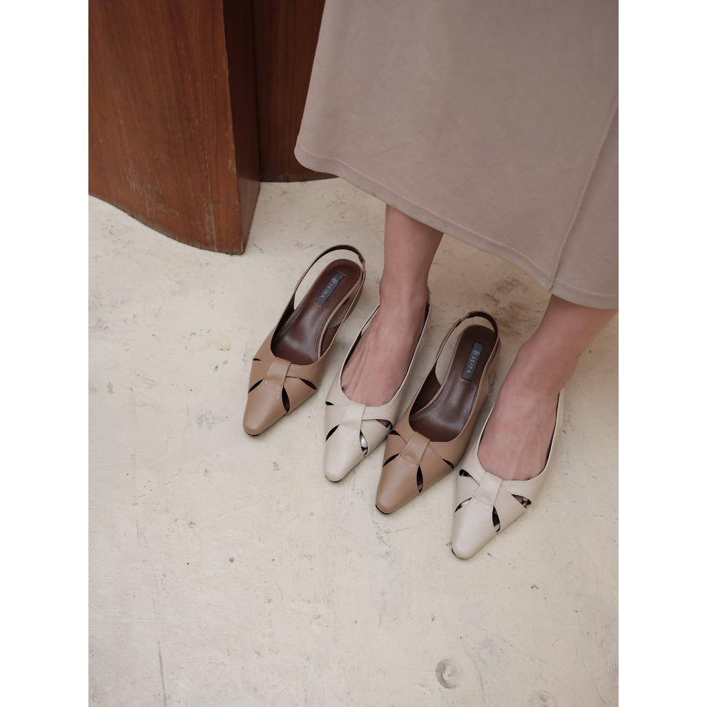 Seira - Petra heels รองเท้าส้นสูง หัวแหลม ส้นเตี้ย สูง 1 นิ้ว สไตล์วินเทจ สำหรับใส่ทำงาน