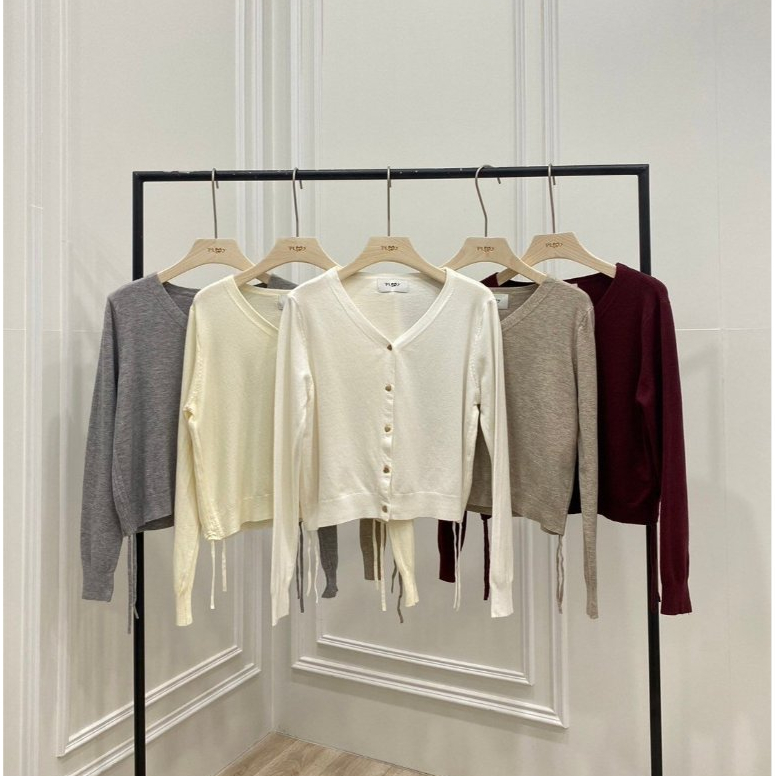 PP2646 เสื้อแขนยาวกระดุมหัวใจแต่งรูดสายด้านข้าง