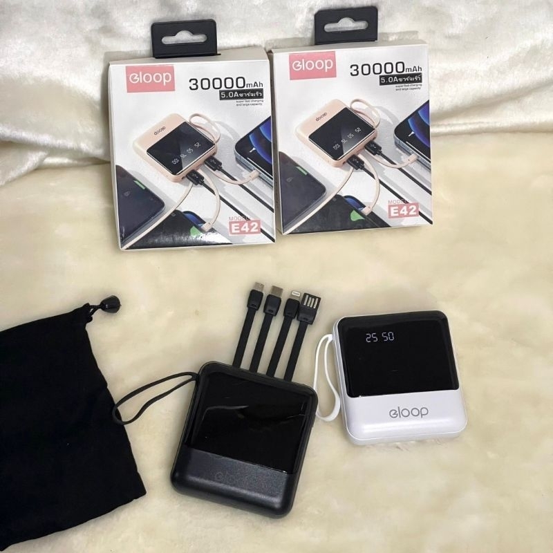 ราคา 239 .-แบตสำรอง Power Bank 30000 mAh รุ่นE42 Eloop งานแท้