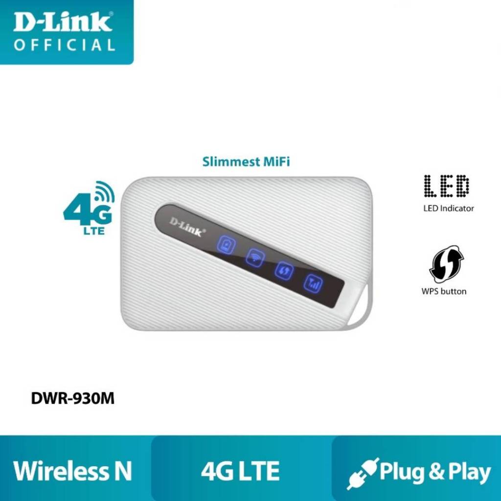 ไวไฟพกพา ใส่ซิมแล้วใช้ได้ทันที  D-LINK รุ่น DWR-930M พอกเก็ตไวไฟพกพาง่าย Pocket WiFi 4G 150 Mbps