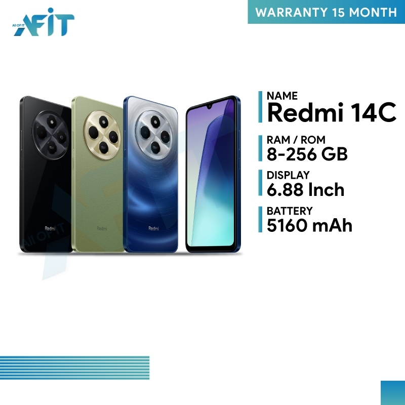 Redmi 14C (6/128GB) (8/256GB) หน้าจอ 6.88 นิ้ว แบตเตอรี่ 5160 mAh รับประกันศูนย์ไทย 15 เดือน