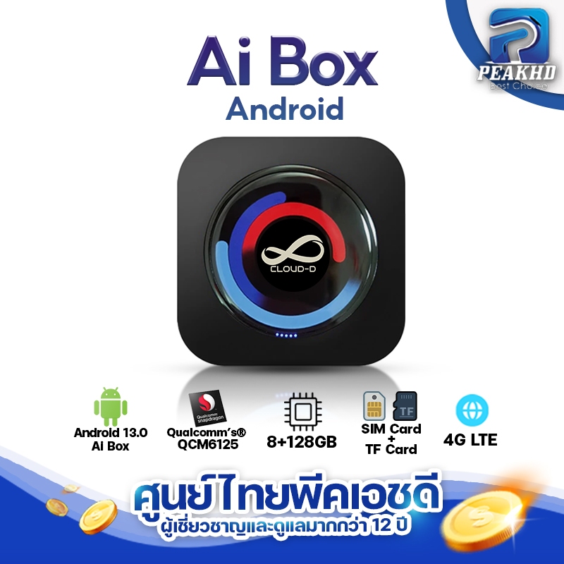 Ai Box Android ClouD-D R3 กล่องแอนดรอยด์สำหรับรถยนต์ Deepal S07-L077,BMW,Hyundai,Kia Ram8GB / Rom128