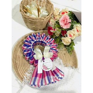 ผ้าขาวม้าแบบพวงมาลัยและแถมการ์ด🌼แจ้งช่องหมายเหตุ🌼