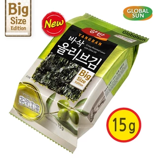 [โปร 3 แพ็ค] สาหร่ายอบกรอบ ด้วยน้ำมันมะกอก (Big size 15 กรัม)