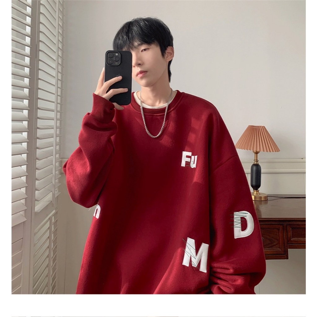#065#L-5XL#เสื้อกันหนาวแขนยาวคอกลมงานสกรีนสวยๆผ้านาโนเนื้อผ้าใส่สบายใส่ได้ทั้งผู้หญิงและผู้ชาย