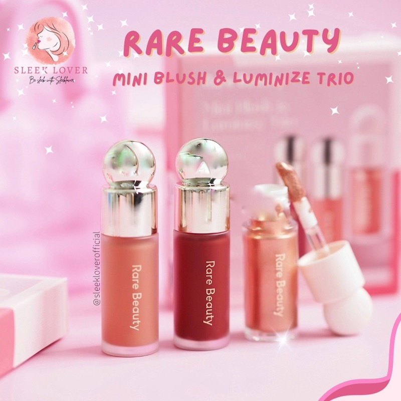 [เหลือ 390.- "เก็บโค้ดทักแชท"] พร้อมส่ง&แท้ 2024 Rare Beauty Mini Blush & Luminize Trio limited edition holiday 2024