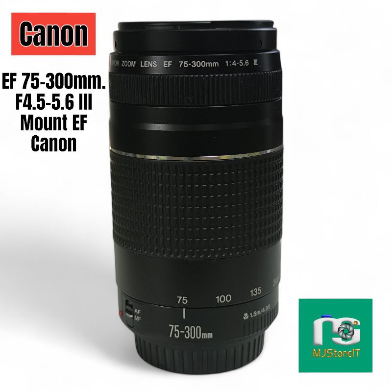 Canon EF 75-300mm F4.5-5.6 III + Hood Mount EF Canon