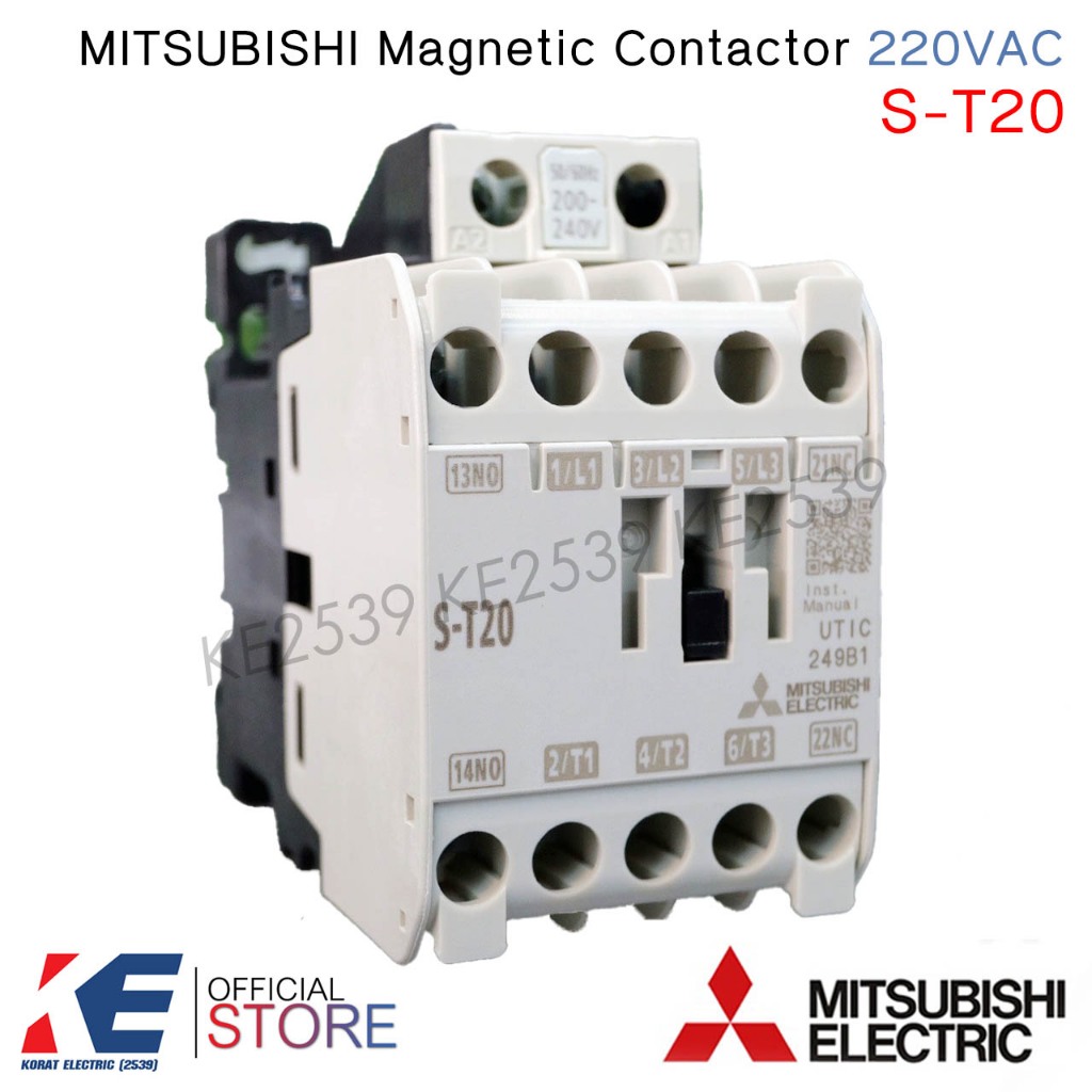Mitsubishi แมกเนติก S-T20 220V AC คอนแทคเตอร์ คอยล์ 220V Magnetic Contactor ST20 มิตซูบิชิ ของแท้