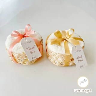 ผ้าขนหนู ผ้าเช็ดหน้า เนื้อนุ่ม ซับน้ำดี ของขวัญ ของแจก ของชำร่วย Love in April