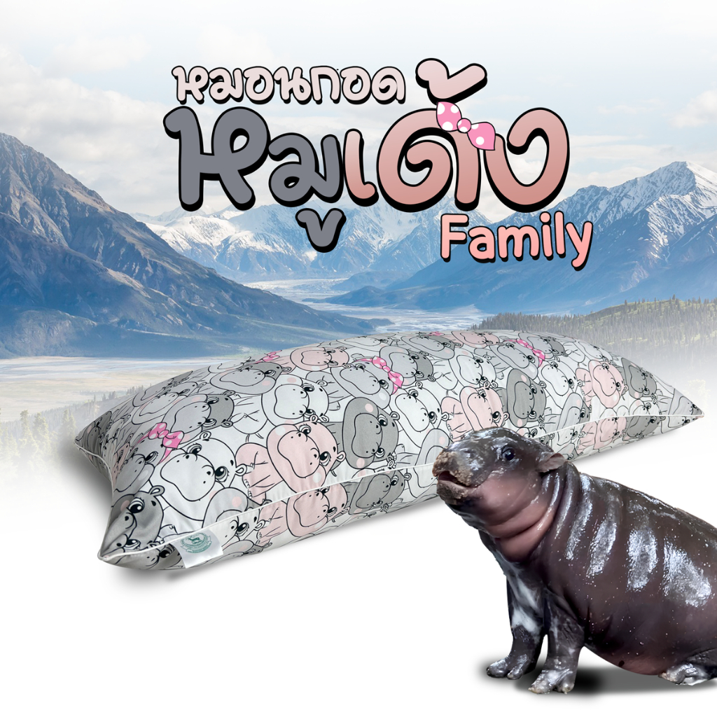 (พร้อมส่ง) หมอนกอด หมอนบอดี้ ลายหมูเด้ง 45 x 112 cm. (ราคาต่อ1ใบ)