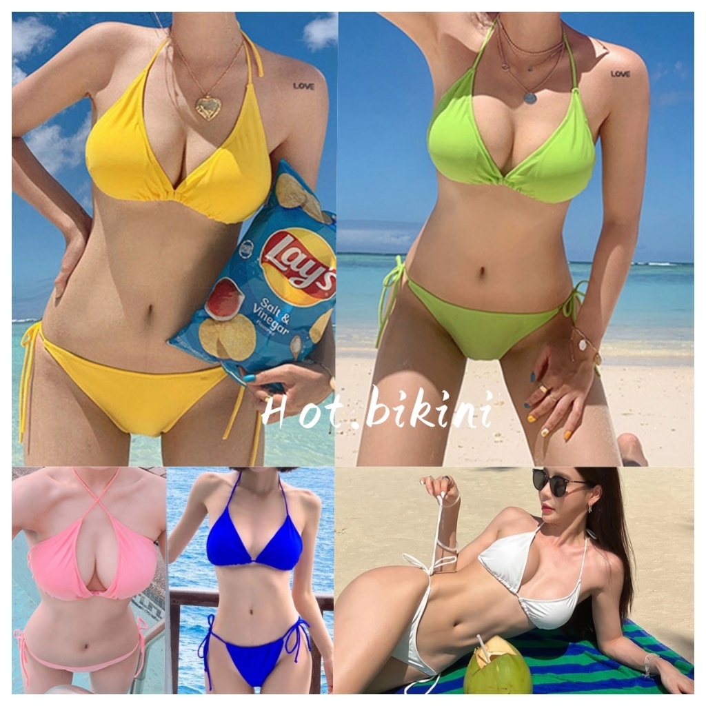 hot.bikini 🌺🌺ชุดว่ายน้ำหญิง  ผ้าดีมาก ทูพีช บิกินี่ชุดว่ายน้ํา  ชุดไปทะเล สไตล์เซ็กซี่🌺🌺ส่งไวจากไทย