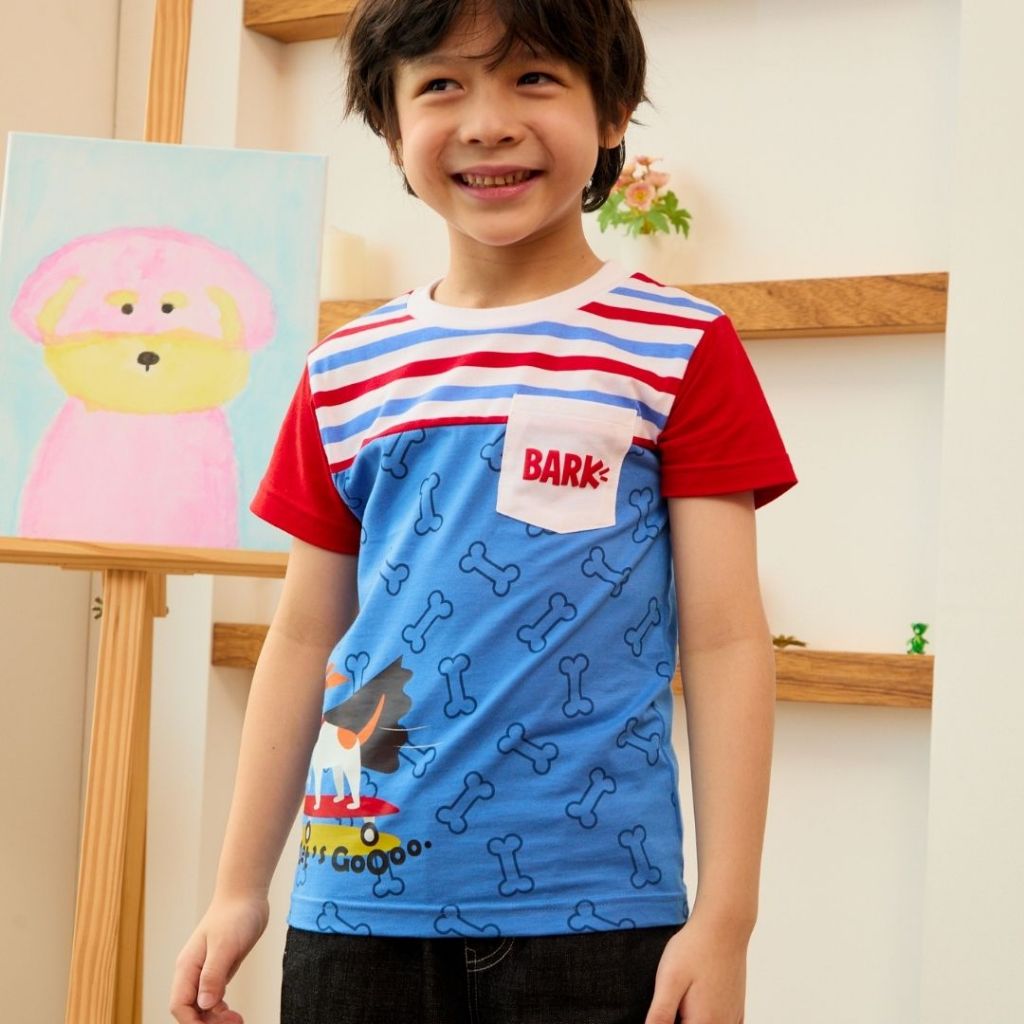 e'clat เสื้อยืด คอกลม แขนสั้น เด็กผู้ชาย1-6ปี มีกระดุมไหล่เฉพาะไซส์12M-2Y เนื้อผ้าcottomn100%9046