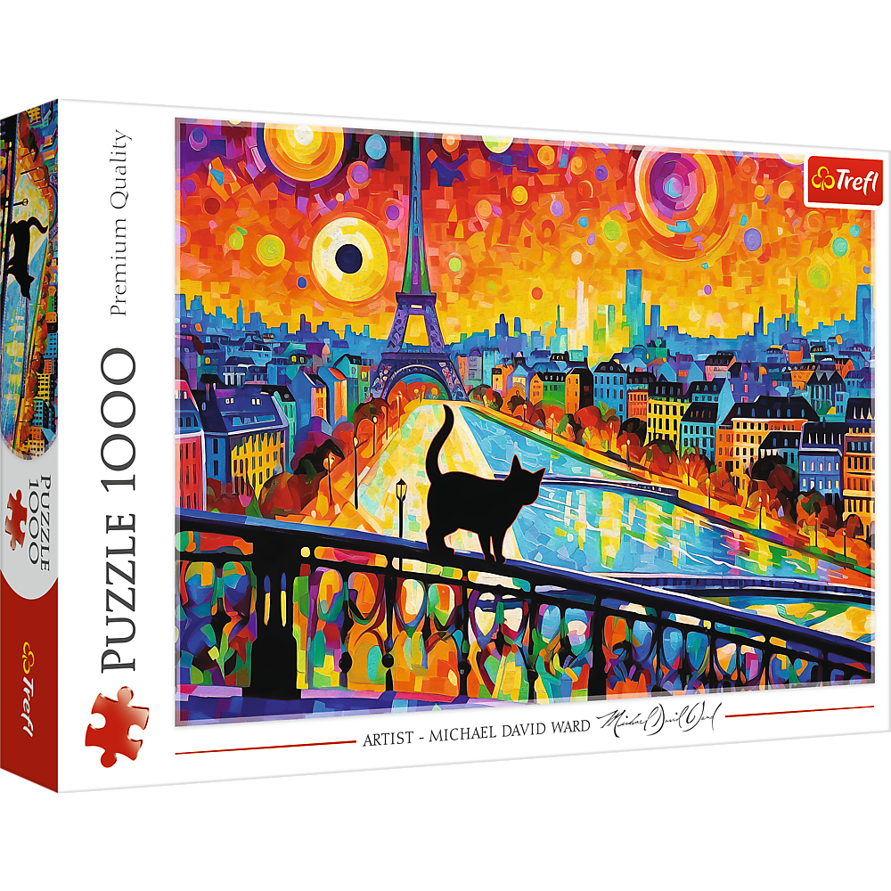 TREFL Jigsaw จิ๊กซอว์ จำนวน 1000 ชิ้น รุ่น Cat in Paris (68.3x48 cm.) นำเข้าจากยุโรป พร้อมส่ง