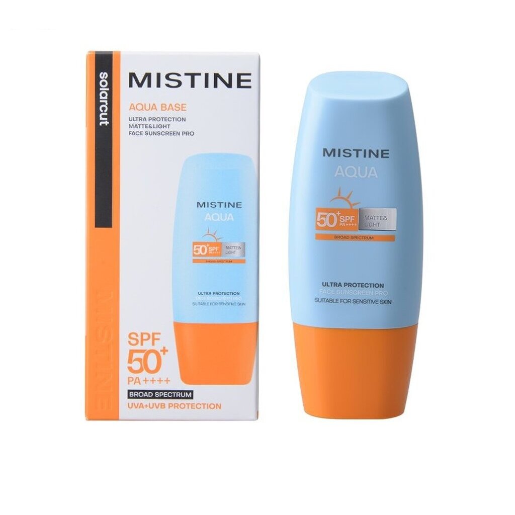 Mistine มิสทิน อะควา เบส อัลตร้า โพรเทคชั่น แมทท์แอนด์ไลท์ เฟส ซันสกรีน SPF50+PA+++++40มล.