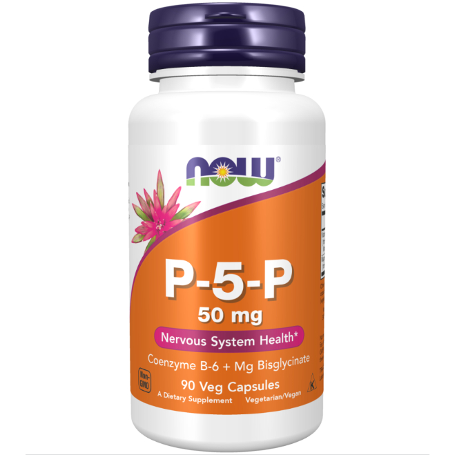 วิตามินบี 6 | P-5-P / Vitamin B-6 w/ Magnesium [90 Capsules] by NOW FOODS [0461]